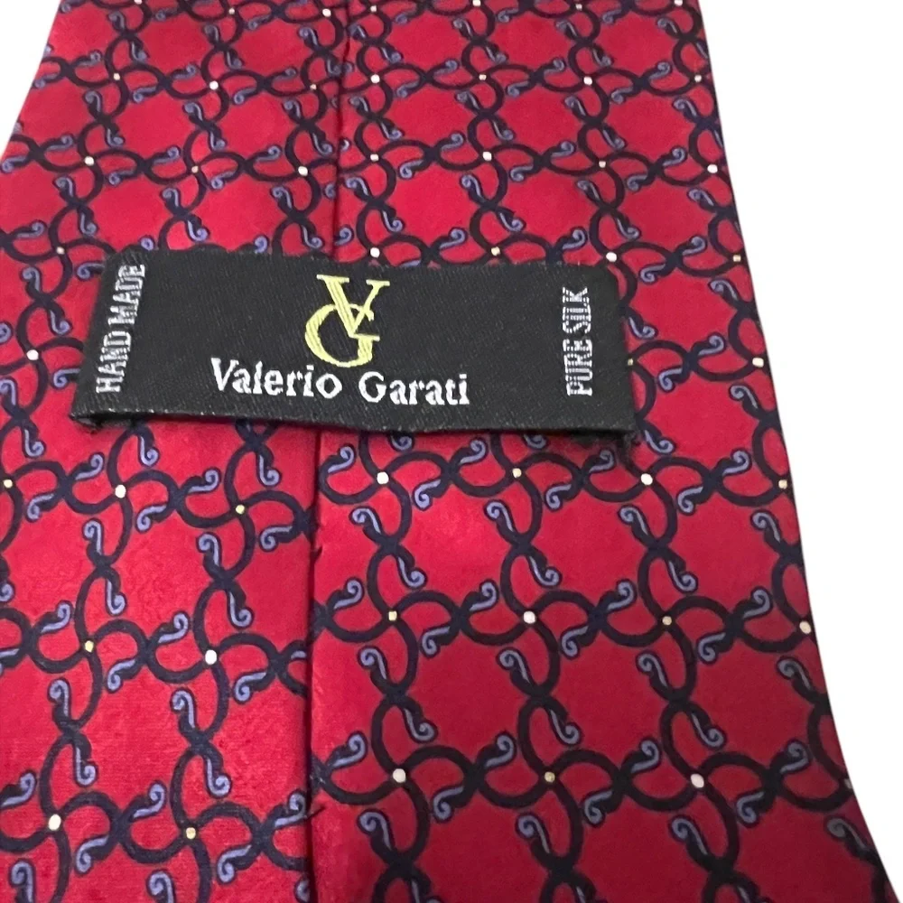 VALERIO GARATTI Red Luxury 100% Silk Designer‎ Necktie